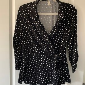 Black polka dot top